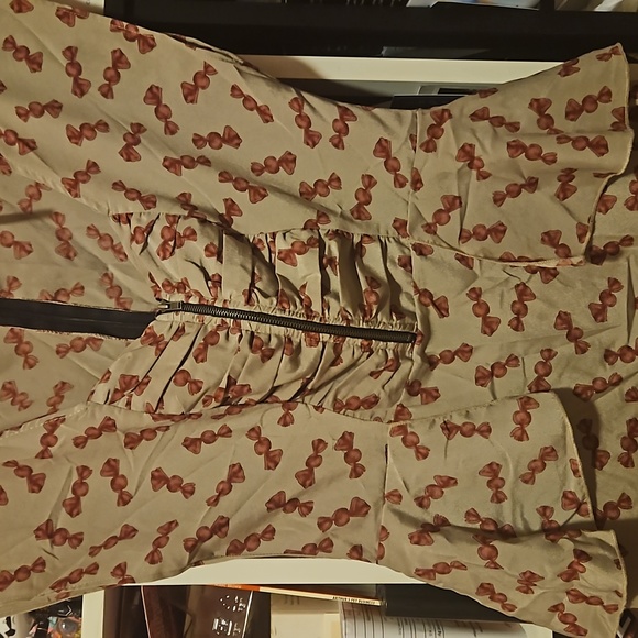 Modcloth candy print peplum dress. Waist 13 inches. Length 30. - Picture 2 of 2